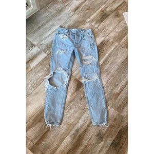 GRLFRND Destressed Mom Jeans